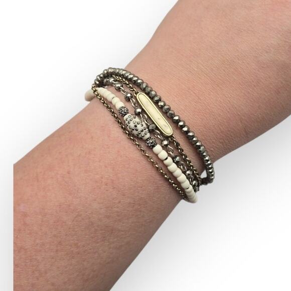 Lucky Brand Multi-Strand Beaded Charm Bracelet – Boho Mixed Metal​ - Picture 3 of 7